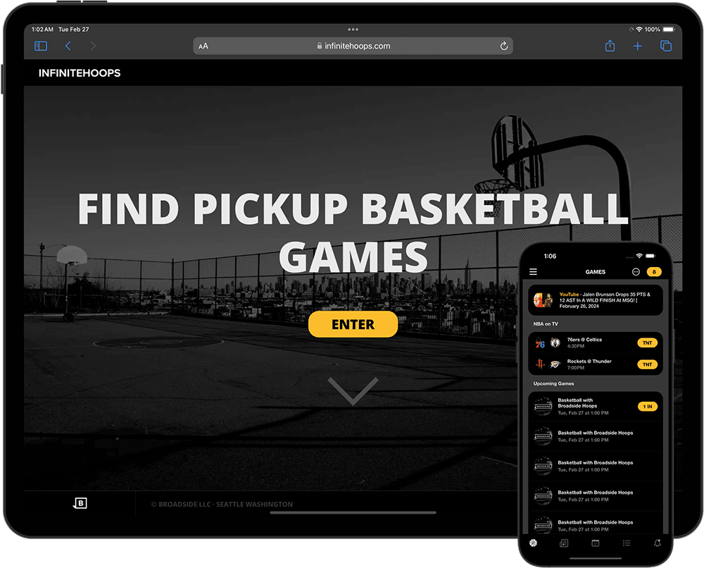 InfiniteHoops · Find Pickup Basketball Games